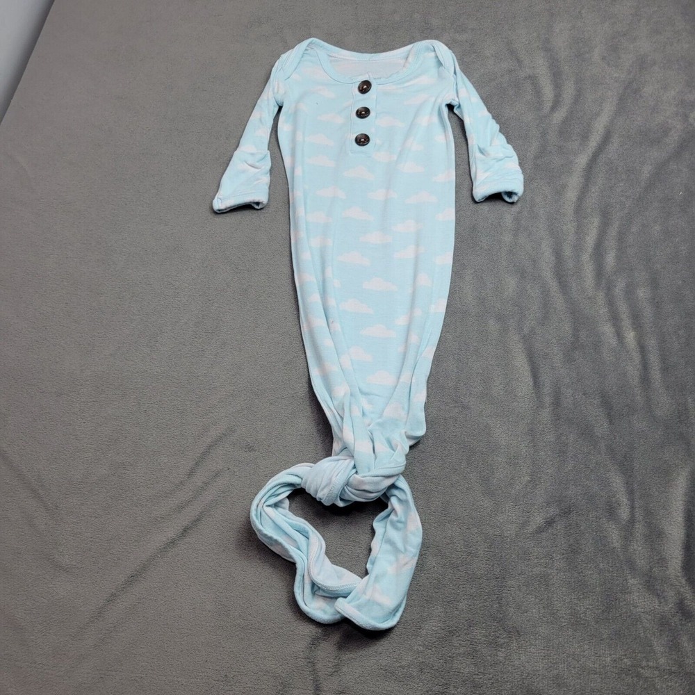 Gigi & Max Cloud Patterned Baby Gown With Wooden Buttons
